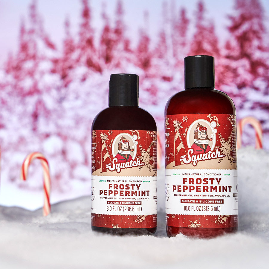 Dr Squatch Limited Edition Frosty Peppermint Shampoo, Conditioner, & 2 Soap  Set