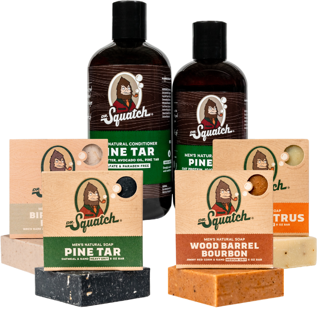 Dr. Squatch Men's Face Wash and Bar Soap Bundle - Exfoliating Face Wash Made with Natural Ingredients - Fresh Falls Face Wash and Fresh Falls, Cedar