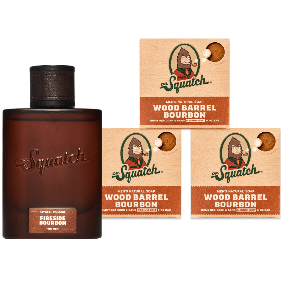 Dr. Squatch Wood Barrel Bourbon Natural Soap for Men, 5 oz