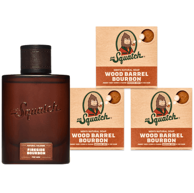 Dr. Squatch Men's Cologne Fireside Bourbon - Natural Cologne made with  sustainably-sourced ingredients - Manly fragrance of cedarwood clove and  patchouli - Inspired by Wood Barrel Bourbon Bar Soap